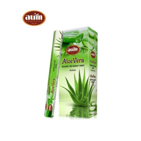 Aloë Vera Wierook AUM Fragrances - Doos met 6 wierookdoosjes van 20 repen - Ontspannend, Rijkdom en Geluk