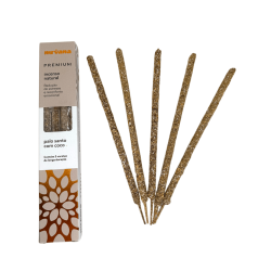 Encens Palo Santo et Noix de Coco Premium Nirvana Brésil Réduit le stress - 5 bâtonnets épais faits à la main - Incenso Artesana