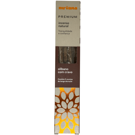 Encens et clou de girofle Nirvana Brésil Premium Tranquility and Confidence - 5 bâtonnets épais faits à la main - Fabriqué au Br