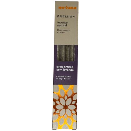 Premium White and Lavender Breu Incense Nirvana Brazil Relaxation and Calm - 5 tjocka handgjorda pinnar - Made in Brazil