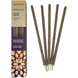 Premium White and Lavender Breu Incense Nirvana Brazil Relaxation and Calm - 5 thick handmade sticks - Made in Brazil