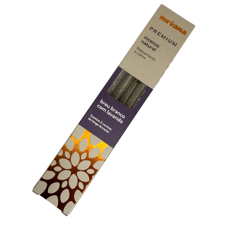 Premium White and Lavender Breu Incense Nirvana Brazil Relaxation and Calm - 5 tjocka handgjorda pinnar - Made in Brazil