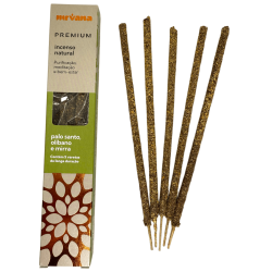 Incenso Palo Santo, Incenso & Mirra Premium Nirvana Brasil Purificação - 5 varetas artesanais grossas - Feito no Brasil