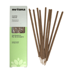 Incenso Natural de Chá Verde e Flor de Laranjeira Nirvana Brasil Relaxamento e Conforto - 9 palitos artesanais - Fabricado no Br