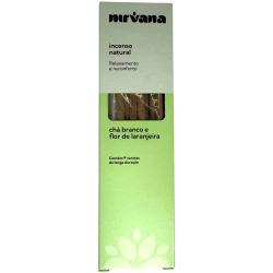 Incenso Natural de Chá Verde e Flor de Laranjeira Nirvana Brasil Relaxamento e Conforto - 9 palitos artesanais - Fabricado no Br