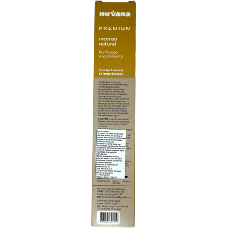 Incenso Palo Santo e Purificazione Premium alla Vaniglia Nirvana Brasile - 5 bastoncini spessi fatti a mano - Made in Brazil