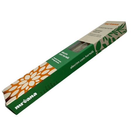Premium Nirvana Brazil Rosemary & Mint Incense Stimulates the Mind - 5 Thick Artisan Sticks - Made in Brazil