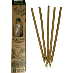 Premium Rosemary Incense Nirvana Brazil Controls Anxiety & Energizing - 5 Thick Handmade Sticks - Made in Brazil