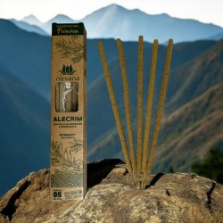 Premium Rosemary Incense Nirvana Brazil Controls Anxiety & Energizing - 5 Thick Handmade Sticks - Made in Brazil