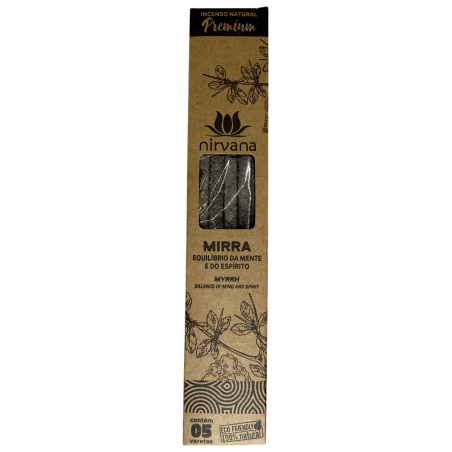 Premium Myrrhe Räucherstäbchen Nirvana Brasilien Balance Geist und Seele - 5 dicke handgemachte Stäbchen - Made in Brazil