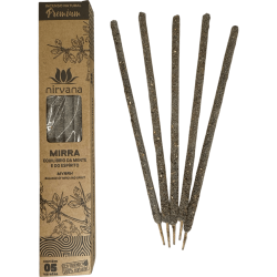 Incenso de Mirra Premium Nirvana Brasil Balance Mind and Spirit - 5 palitos grossos feitos à mão - Feito no Brasil