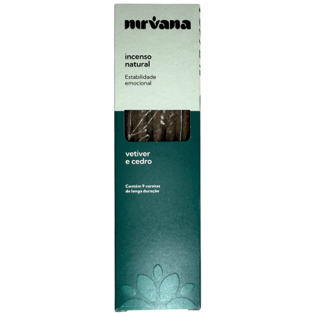 Natural Nirvana Brazilia Vetiver & Cedar Tămâie Stabilitate Emoțională - 9 bețișoare lucrate manual - Fabricat în Brazilia