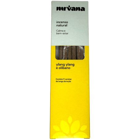 Incenso Natural Nirvana Brasil Ylang e Incenso Natural - 9 palitos feitos à mão - Feito no Brasil