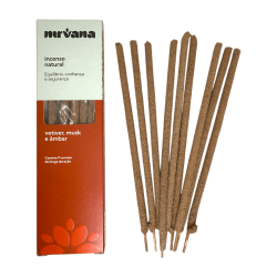 Natural Nirvana Brazil Vetiver, Musk and Amber Incense Balance and Confidence - 9 handmade sticks - Made in Brazil