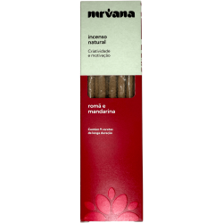 Incienso Granada y Mandarina Natural Nirvana Brasil Creatividad y Motivación - 9 varillas artesanales - Hecho en Brasil