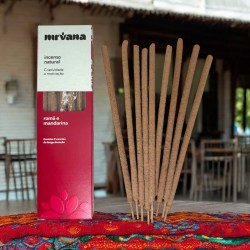 Incienso Granada y Mandarina Natural Nirvana Brasil Creatividad y Motivación - 9 varillas artesanales - Hecho en Brasil