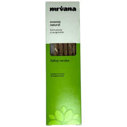 Incienso Hojas Verdes Natural Nirvana Brasil Estimulante y Refrescante - 9 varillas artesanales - Hecho en Brasil