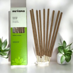 Incenso Natural Nirvana Brasil Folhas Verdes Estimulante e Refrescante - 9 palitos artesanais - Feito no Brasil