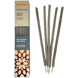 Breu White Incense & Premium Myrrh Nirvana Brazil Purification Meditation - 5 Thick Handmade Sticks - Made in Brazil