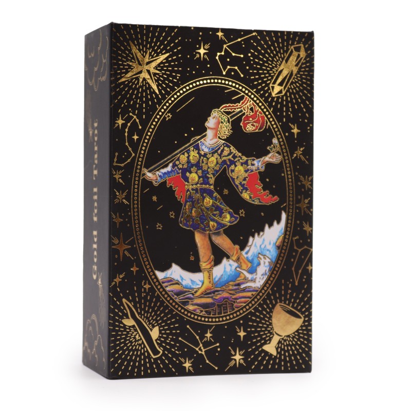 Tarot com Folha de Ouro Deixe a Magia Começar - Caixa de Presente com Livro e 78 Cartas Ilustradas-TARÔ-HOSTENATURA