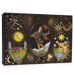 Tarot Gift Kit met goudfolie laat de magie beginnen - kaarten, gids, tas, mystieke hulpmiddelen, mineralen en kaarthouder