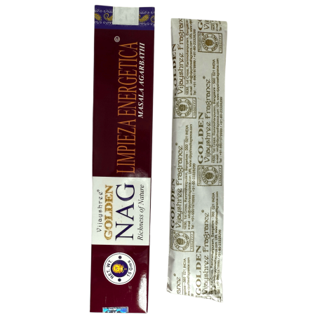 Vijayshree Fragrance Energy Cleansing Incense GOLDEN NAG  - 1 Pack of 15gr.