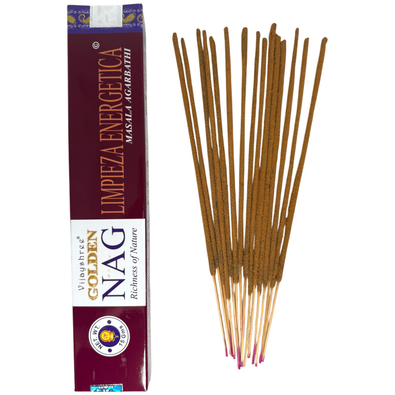 Vijayshree Fragrance Energy Cleansing Incense GOLDEN NAG - 1 opakowanie 15gr.-ZŁOTE KADZIDŁO-HOSTENATURA