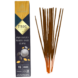 Encens AROMA Trio Palo Santo, Sauge Blanche et Copal - Trio Series 1 pack 15gr.