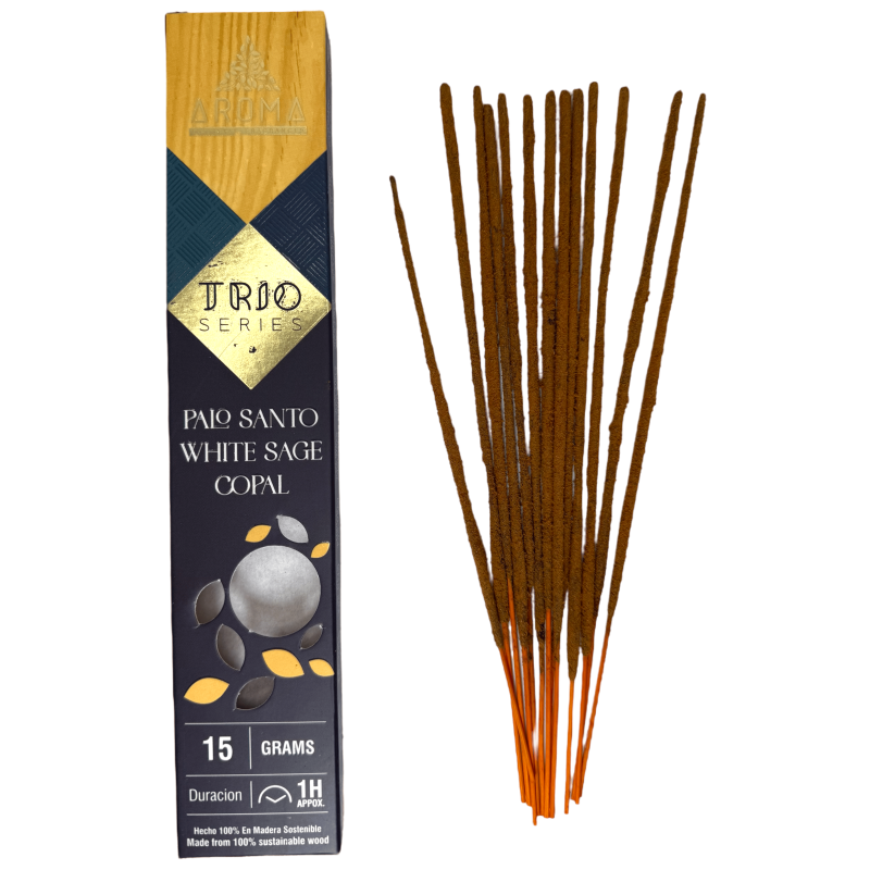 Encens AROMA Trio Palo Santo, Sauge Blanche et Copal - Trio Series 1 pack 15gr.-Encens TRIO Aroma Parfums-HOSTENATURA