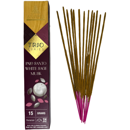 البخور AROMA تريو بالو سانتو ، وايت سيج والمسك - تريو سيريز 1 عبوة 15 غرام.