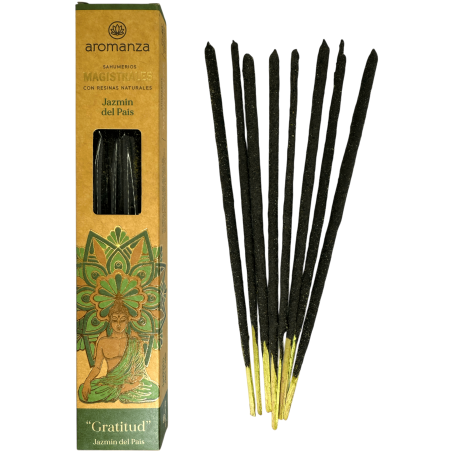Sahumeris Magistrals Jazmín del País Inciensos Aromanza Argentina 8 barretes gruixutes amb Resines Naturals - Gratitud