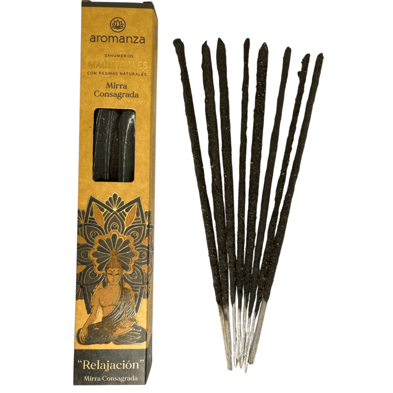 Magisterial Incense Consecrated Myrrh Incense Aromanza Argentina 8 thick bars with Natural Resins - Relaxation-Sahumerios Magisterial Aromanza Incense Argentina-HOSTENATURA