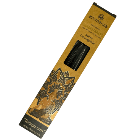 Sahumerios Magistrales Mirra Consagrada Inciensos Aromanza Argentina 8 barritas gruesas con Resinas Naturales - Relajación