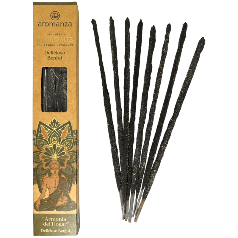 Masterful Incense Benzoin Delicious Incense Aromanza Argentina 8 thick bars with Natural Resins - Armonia Hogar-Sahumerios Magisterial Aromanza Incense Argentina-HOSTENATURA