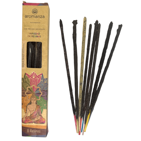 Encens magistral variété de résines Aromanza Argentina 8 barres épaisses aux résines naturelles - 8 résines