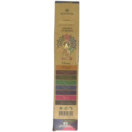 Resinas Variedade de Incenso Magisterial Aromanza Argentina 8 barras grossas com Resinas Naturais - 8 resinas