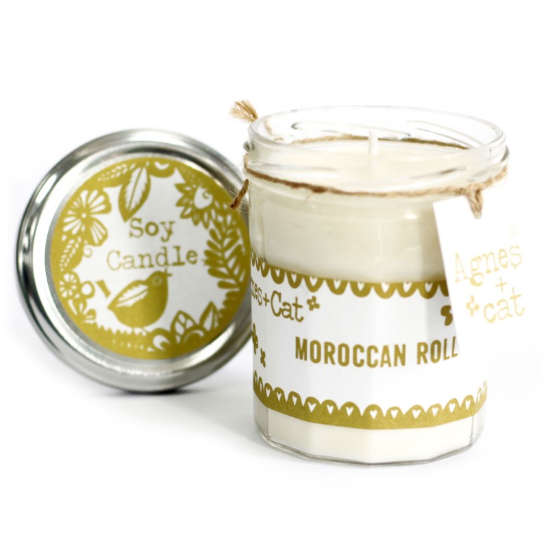 Candles in Glass Jar - Moroccan Roll-GLASS JAR CANDLES-HOSTENATURA