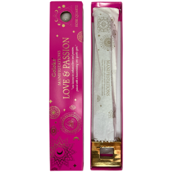 Goloka Incense Manifestations Love and Passion Pink Incense with Rose Quartz Mineral - 15gr.