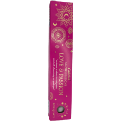 Goloka Incense Manifestations Love and Passion Pink Incense with Rose Quartz Mineral - 15gr.