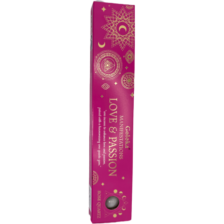 Goloka Weihrauch Manifestationen Liebe und Leidenschaft Rosa Weihrauch mit Rosenquarz Mineral - 15gr.