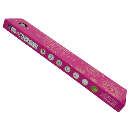 Incenso Goloka Manifestações Amor e Paixão Incenso Rosa com Mineral de Quartzo Rosa - 15gr.