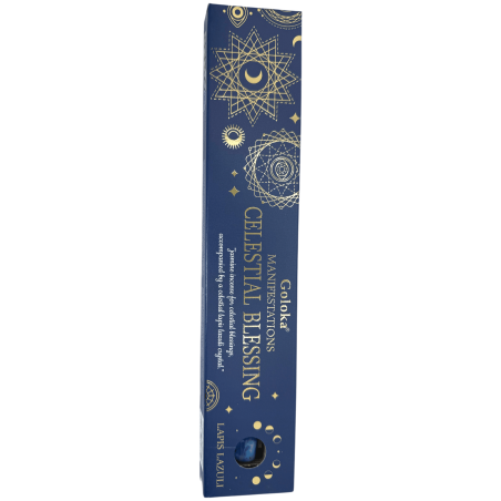 Incienso Goloka Manifestaciones Bendición Celestial Incienso Jazmín con Mineral de Lapis Lazulí - 15gr.