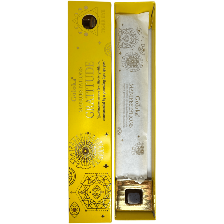 Encens Goloka Gratitude Manifestations Encens Encens avec Oeil de Tigre Minéral - 15gr.