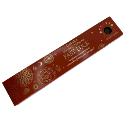 Goloka Manifestations Quick Luck Incense Nag Champa Incense with Green Jade Mineral - 15gr.