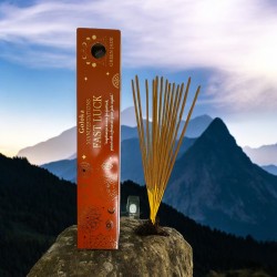 Goloka Manifestations Quick Luck Incense Nag Champa Incense with Green Jade Mineral - 15gr.