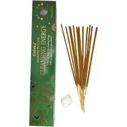 Goloka Incense Manifestations Energy Cleansing White Sage Incense with Selenite Mineral - 15gr.