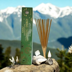 Goloka Incense Manifestations Energy Cleansing White Sage Incense with Selenite Mineral - 15gr.