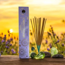 Goloka Incense Healing Energy Manifestations Lavender Incense with Green Aventurine Mineral - 15gr.