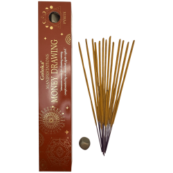 Goloka Incense Manifestations Attracts Money Incense Cinnamon with Pyrite Mineral - 15gr.