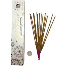 Goloka Incense Manifestations Peace and Harmony Sandalwood Incense with Rock Quartz Mineral - 15gr.